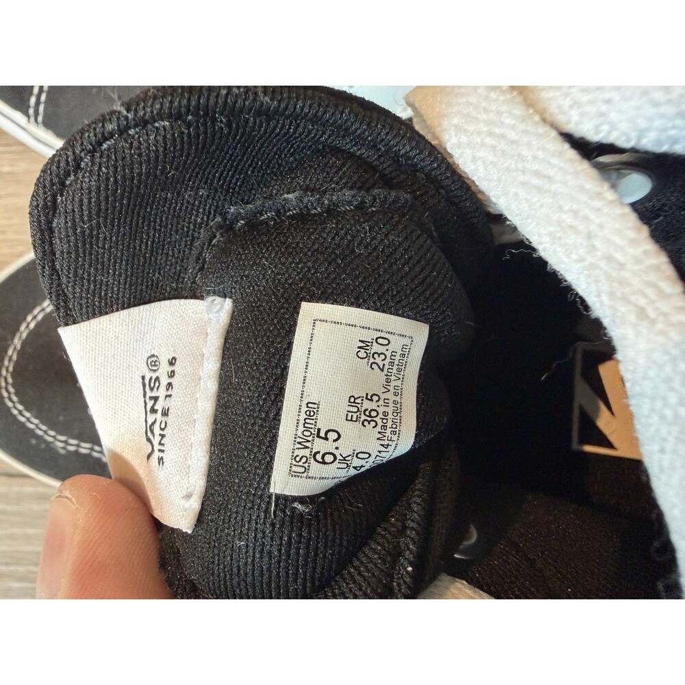 Vans Black White High Top Women's Size 6.5 Shoes - Picture 6 of 6